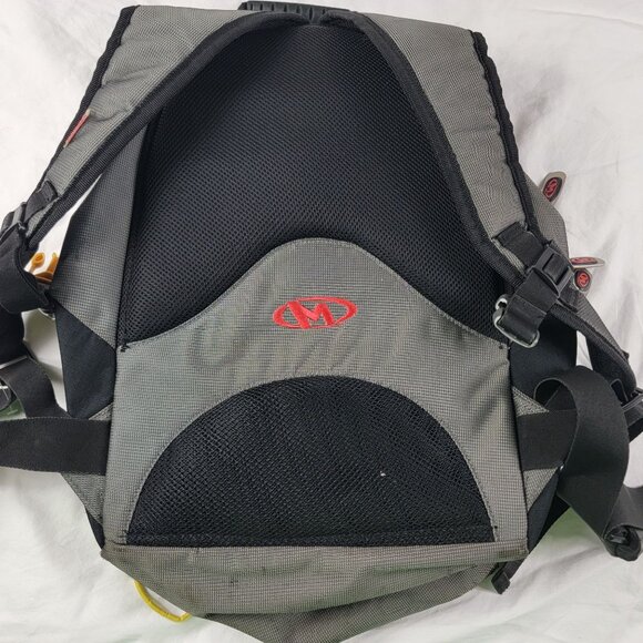 Marker Backpack Gray Yellow Hiking Camping Padded Straps Back Multiple Pockets - Picture 3 of 7